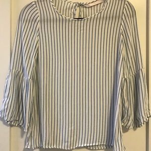 XS ZARA Blue and White Striped Top